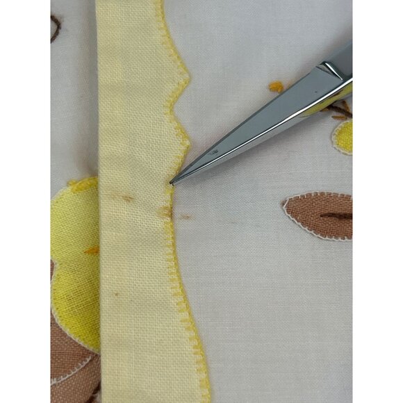 Vintage Hand-Embroidered Floral Linen Placemats Set Of 4 Yellow Brown Orange - Picture 5 of 11